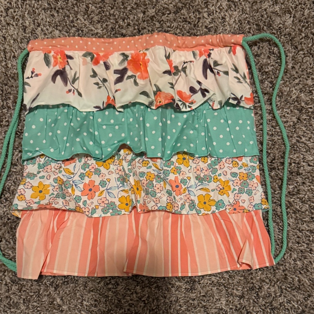 Matilda Jane Coral Polka Dot Dream Chaser Drawstring Bag NWT
